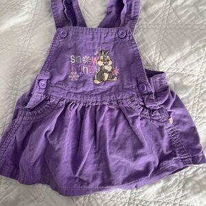 Disney brand Purple Kids corduroy dress with Thumper Embroidery